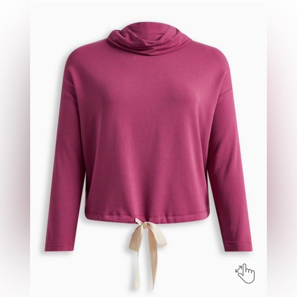 TORRID Dream Fleece Cowl Neck Lounge Sweatshirt in Violet Quartz Size 0 | Large - Picture 5 of 12